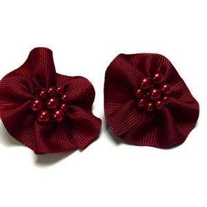 Chic Burgundy Flower stud earrings.